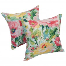 Bungalow Rose Irondequoit Square Watercolor Outdoor Throw Pillow BGLS3089